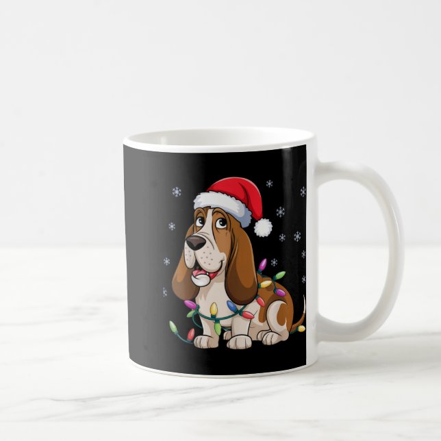 Bet Hound Christmas Lights Xmas Dogs For T Shirt  Coffee Mug (Right)