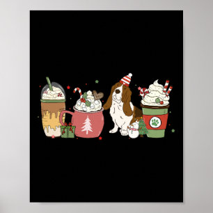 Bet Hound Coffee Latte Winter Christmas Dog Mum Ho Poster
