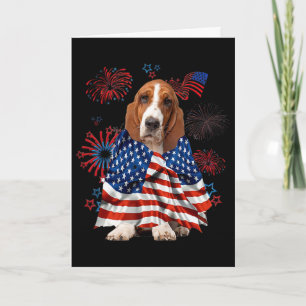 Bet Hound Dog American Usa Flag 4th Of July Dog Lo Card