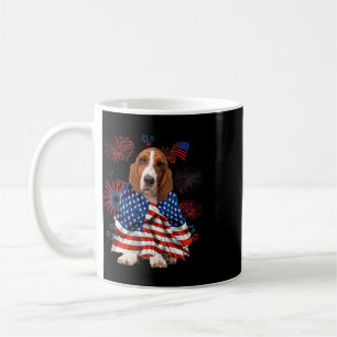 Bet Hound Dog American Usa Flag 4th Of July Dog Lo Coffee Mug