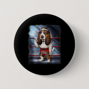 Bet Hound Dog As Muay Thai Kick Boxing Champion Fo 6 Cm Round Badge