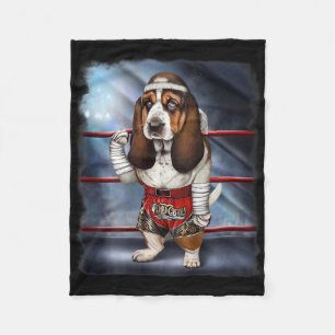 Bet Hound Dog As Muay Thai Kick Boxing Champion Fo Fleece Blanket