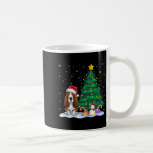 Bet Hound Dog Xmas Tree Lights Reindeer Hat Christ Coffee Mug
