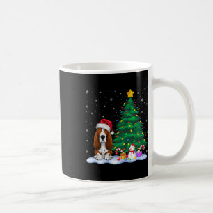 Bet Hound Dog Xmas Tree Lights Reindeer Hat Christ Coffee Mug