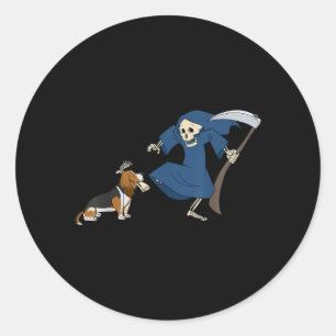Bet Hound Grim Reaper Halloween Classic Round Sticker