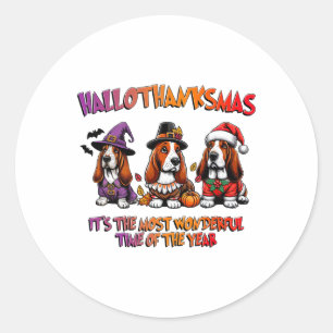 Bet Hound Halloween Thanksgiving Christmas Men Wom Classic Round Sticker
