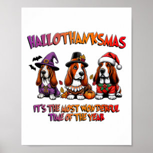 Bet Hound Halloween Thanksgiving Christmas Men Wom Poster