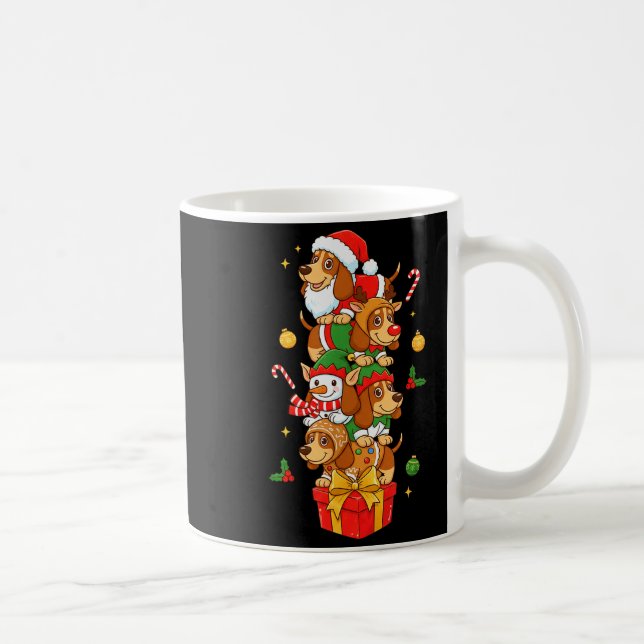 Bet Hound Santa Elf Snowman Christmas Womens Mens  Coffee Mug (Right)