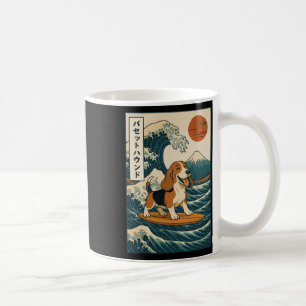 Bet Hound Surfing Japanese Wave  Coffee Mug