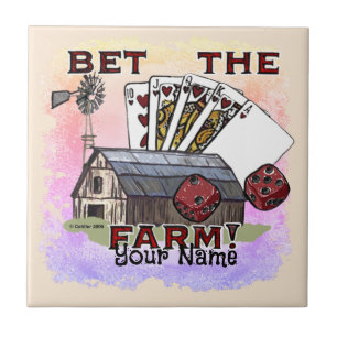 Bet The Farm Poker  Ceramic Tile