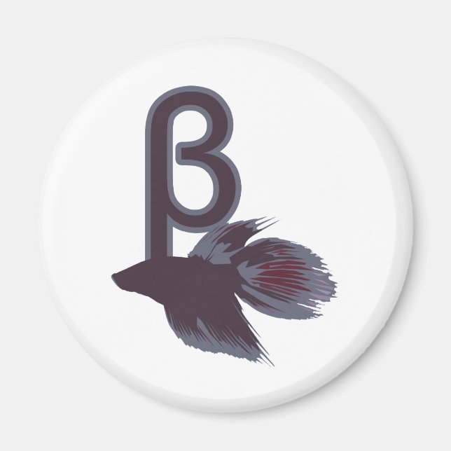 Beta Betta Fish Funny Design Magnet (Front)