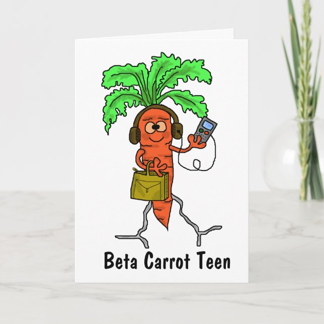 Beta Carrot Teen Funny Easter Card   Customise It! (Front)