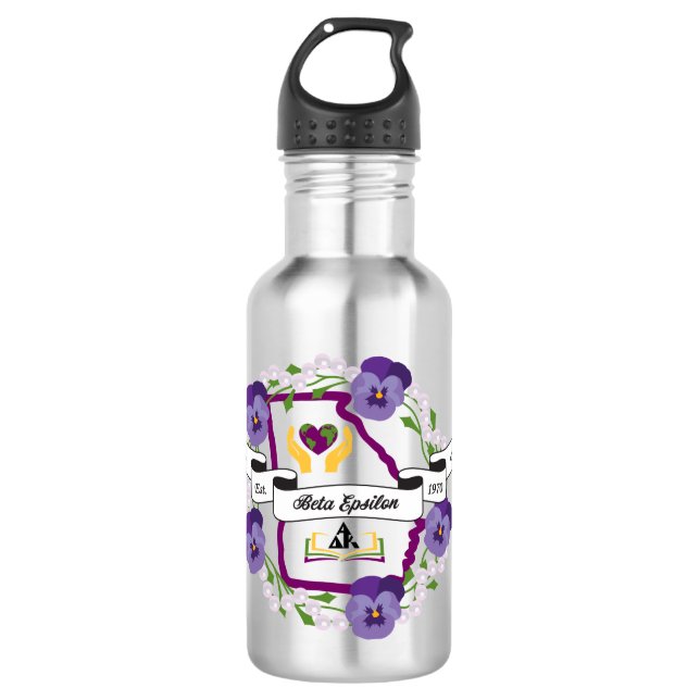 Beta Epsilon Logo Stainless Steel Water bottle (Front)