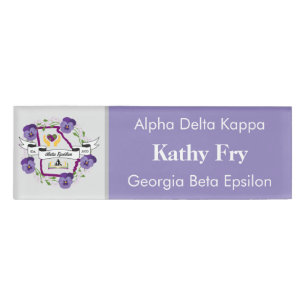 Beta Epsilon Small Nametag Centred Editable Name Tag