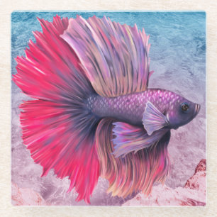 Beta Fish Glass Coaster