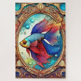 Beta Fish in Watercolor Jigsaw Puzzle