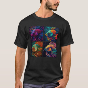 Beta Fish Pop Illustration Colourful Animal Women T-Shirt