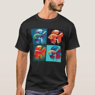 Beta Fish Pop Illustration Colourful Animal Women T-Shirt