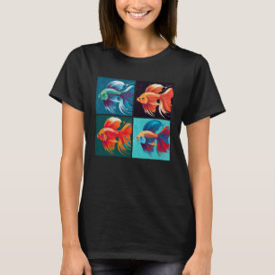 Beta Fish Pop Illustration Colourful Animal Women T-Shirt