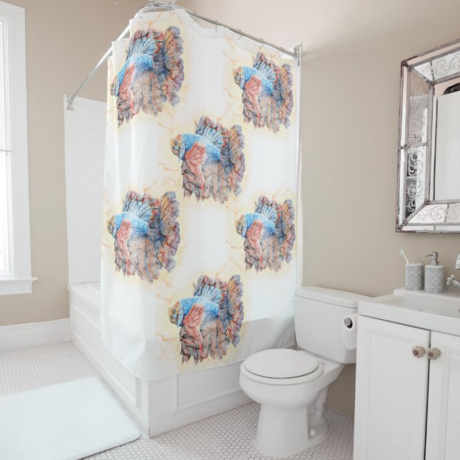 Beta fish shower curtain (In Situ)