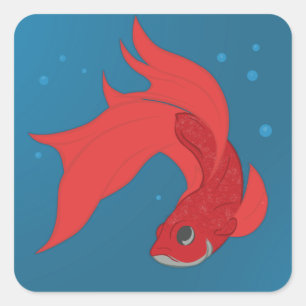 Beta Fish Square Sticker
