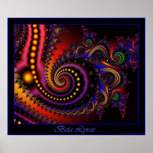 Beta Lyrae poster - blue border