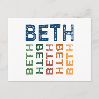 Beth Cute Colourful Postcard
