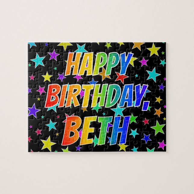 "BETH" First Name, Fun "HAPPY BIRTHDAY" Jigsaw Puzzle (Horizontal)