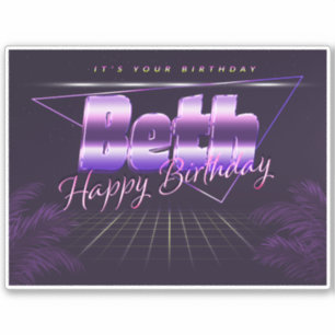 Beth Name First name lila retro Sticker Birthday