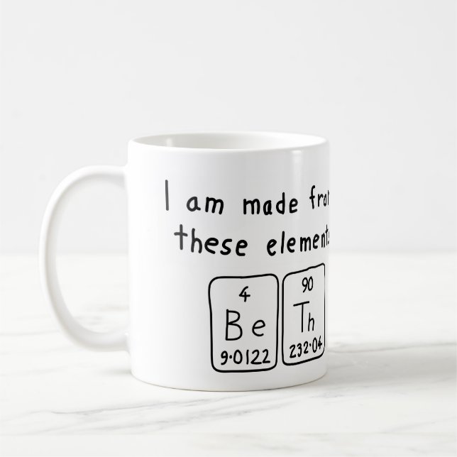 Beth periodic table name mug (Left)