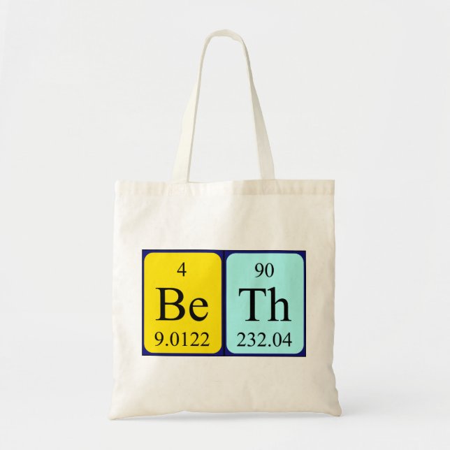 Beth periodic table name tote bag (Front)