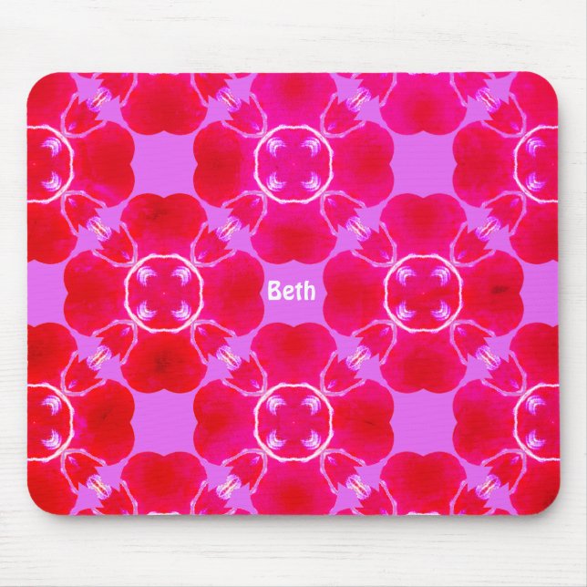 BETH ~ Retro Fractal Pattern ~ Personalised ~ Mouse Pad (Front)