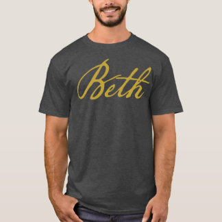Beth Typography Gold Script T-Shirt