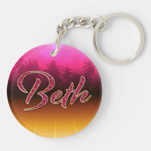 Beth Vorname Name golden pink Schlüsselanhänger Key Ring