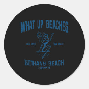 Bethany Beach Delaware De Funny Vintage Beaches Te Classic Round Sticker
