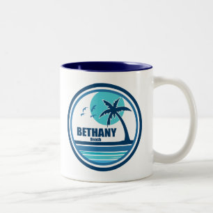 Bethany Beach Delaware Palm Tree Birds Two-Tone Coffee Mug