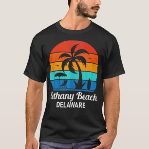 Bethany Beach Delaware Palm Tree Vintage Sunset Su T-Shirt