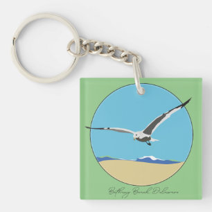 Bethany Beach, Delaware Sea Gull Flying over Beach Key Ring