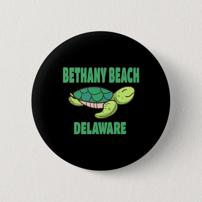 Bethany Beach Delaware Sea Turtle Themed  6 Cm Round Badge (Front)