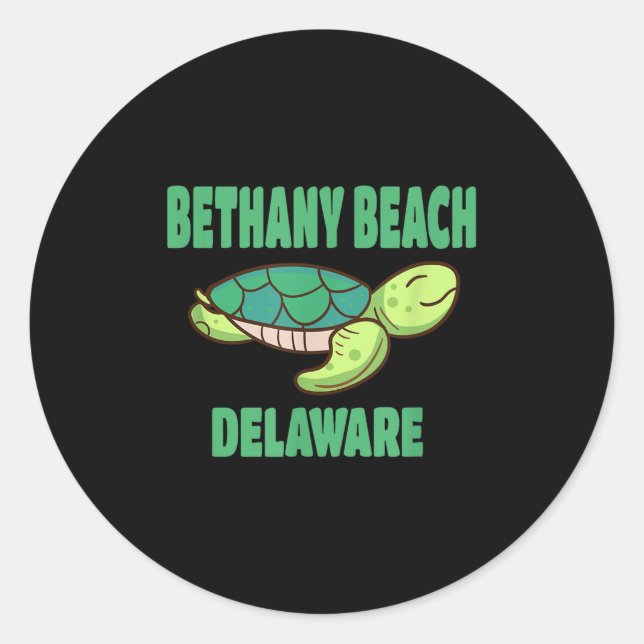Bethany Beach Delaware Sea Turtle Themed  Classic Round Sticker (Front)