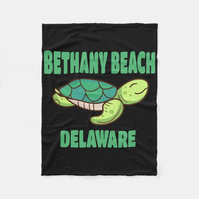 Bethany Beach Delaware Sea Turtle Themed  Fleece Blanket (Front)