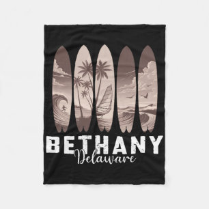 Bethany Beach Delaware Surfboard Men Women Surfing Fleece Blanket
