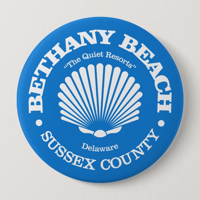 Bethany Beach (seashell) 10 Cm Round Badge (Front)