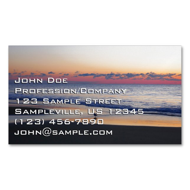 Bethany Beach Sunrise I Magnetic Business Card (Front)