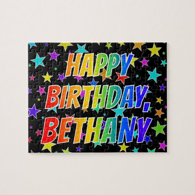"BETHANY" First Name, Fun "HAPPY BIRTHDAY" Jigsaw Puzzle (Horizontal)