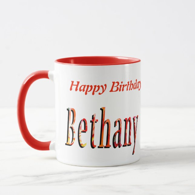 Bethany Girls Name Logo Mug (Left)