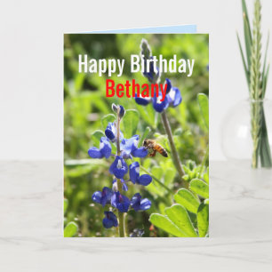 Bethany Texas Bluebonnet Happy Birthday Card