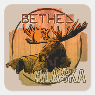 Bethel Alaska orange moose stickers