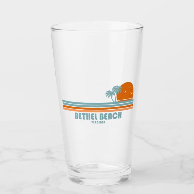 Bethel Beach Virginia Sun Palm Trees Glass (Front)