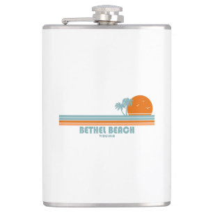 Bethel Beach Virginia Sun Palm Trees Hip Flask